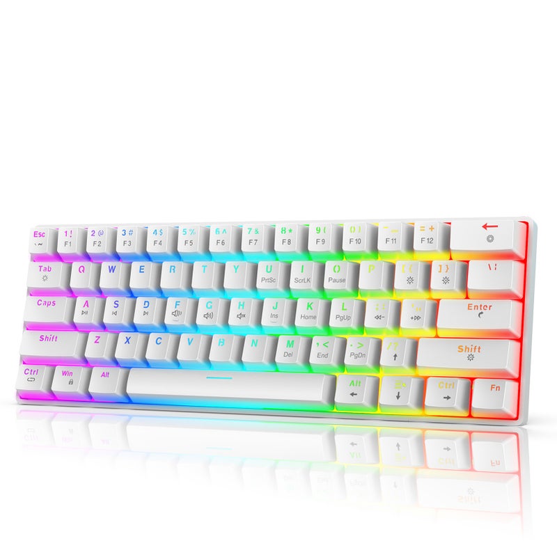 V900 60% Mechanical Keyboard Wired Gaming Colorful Backlit Gaming 61-Keys Red Switch Compact Keyboard for Home Office PC Laptop - Image 1