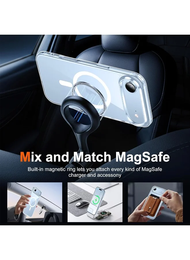 موبكوس جراب آيفون  إير شفاف بغطاء حماية نحيف، خفيف الوزن، متوافق مع الشحن المغناطيسي