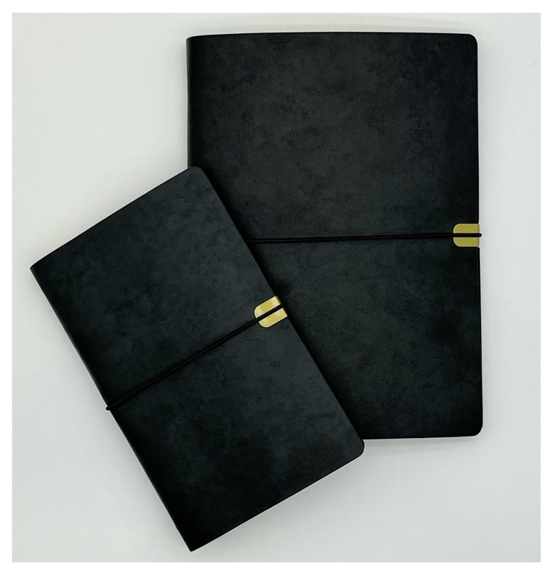 2 قطعة الرجعية مع الأعمال التجارية كتابة الدفاتر لينة ورقة فضفاضة الأفقي شبكة دفتر 160 صفحة ، تنطبق على مكتب , مدرسة , عمل , سفر عائلي , طالب أطروحة الكتابة ( A5 + A6 ) - Image 1