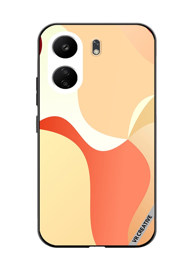 VR CREATIVE Protective Case Cover For Xiaomi Redmi 13C Light Orange Abstract Cambered Design Multicolour - Image 1