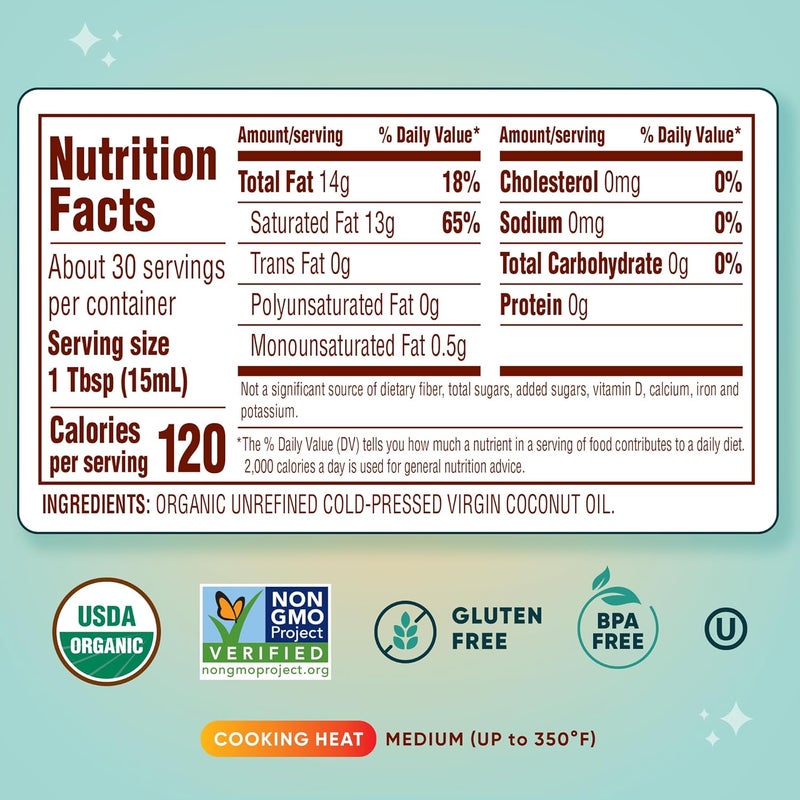 Nutiva Organic Virgin Coconut Oil - 444 ml - Image 2