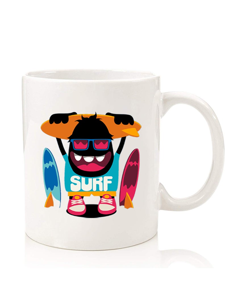 Theodor Premium Quality Two Sided Printed Coffee Mug Tea Cup For Home Office, Kids Men Women surf - Image 1