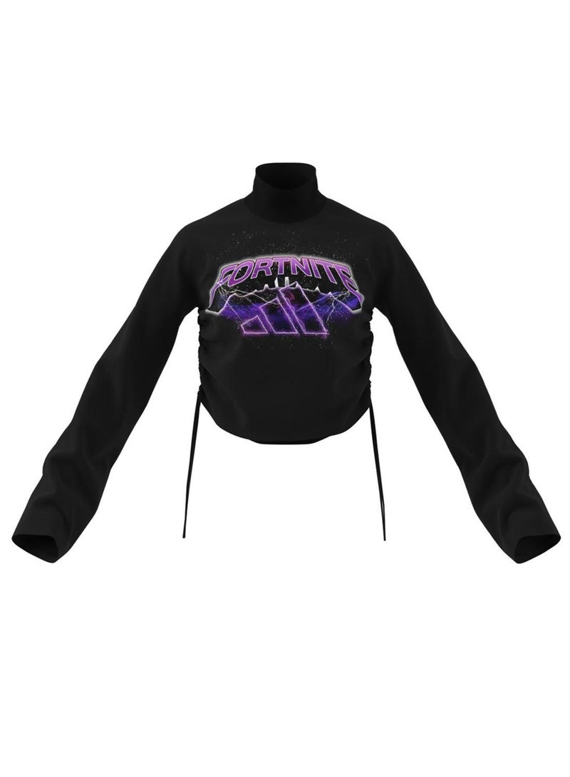 Adidas W Fn Longsleeve Black T-Shirt (Long Sleeve) T-Shirts For Women - Image 1
