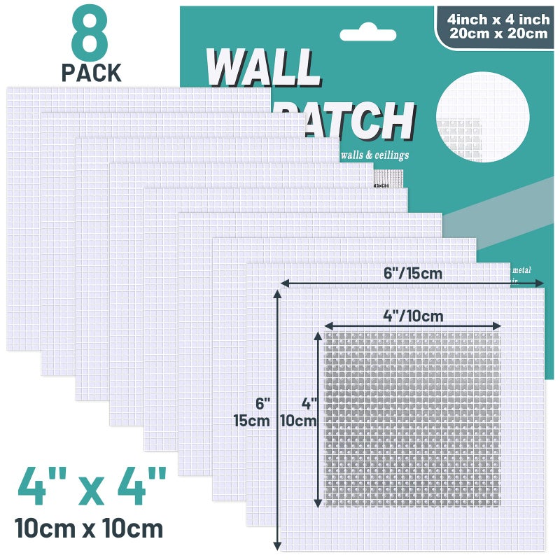 Mckanti 8 Pack 4 Inch Drywall Repair Kit, Aluminum Drywall Patch Wall Repair Patch Kit, Large Hole Patch Repair for Drywall,Heavy Duty Dry Wall Hole Repair Patch - Image 2