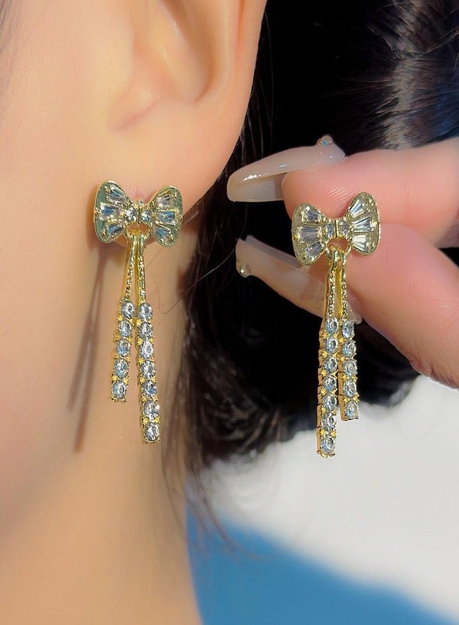 AMAAL Earrings For Women & Girls Stylish | Western Korean Earrings Bali | Butterfly| Stud Earrings Set for Women Moti Accessories Aesthetic | Fashion American Diamond AD CZ Gold Stud earinging 83 - Image 2