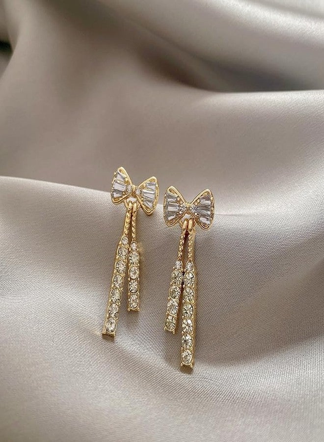 AMAAL Earrings For Women & Girls Stylish | Western Korean Earrings Bali | Butterfly| Stud Earrings Set for Women Moti Accessories Aesthetic | Fashion American Diamond AD CZ Gold Stud earinging 83 - Image 4