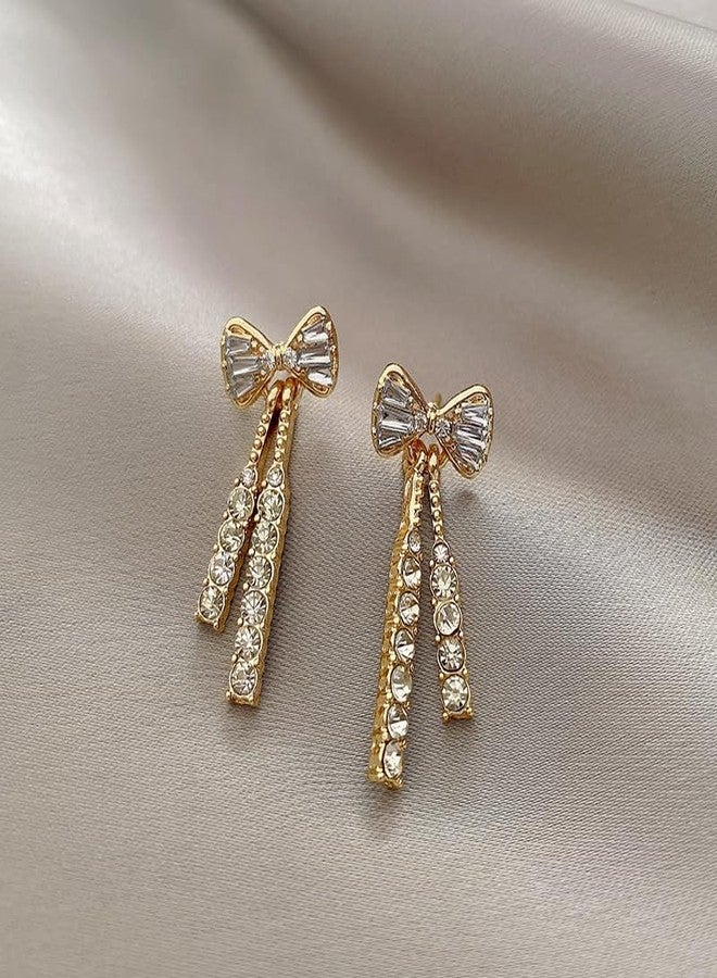 AMAAL Earrings For Women & Girls Stylish | Western Korean Earrings Bali | Butterfly| Stud Earrings Set for Women Moti Accessories Aesthetic | Fashion American Diamond AD CZ Gold Stud earinging 83 - Image 5