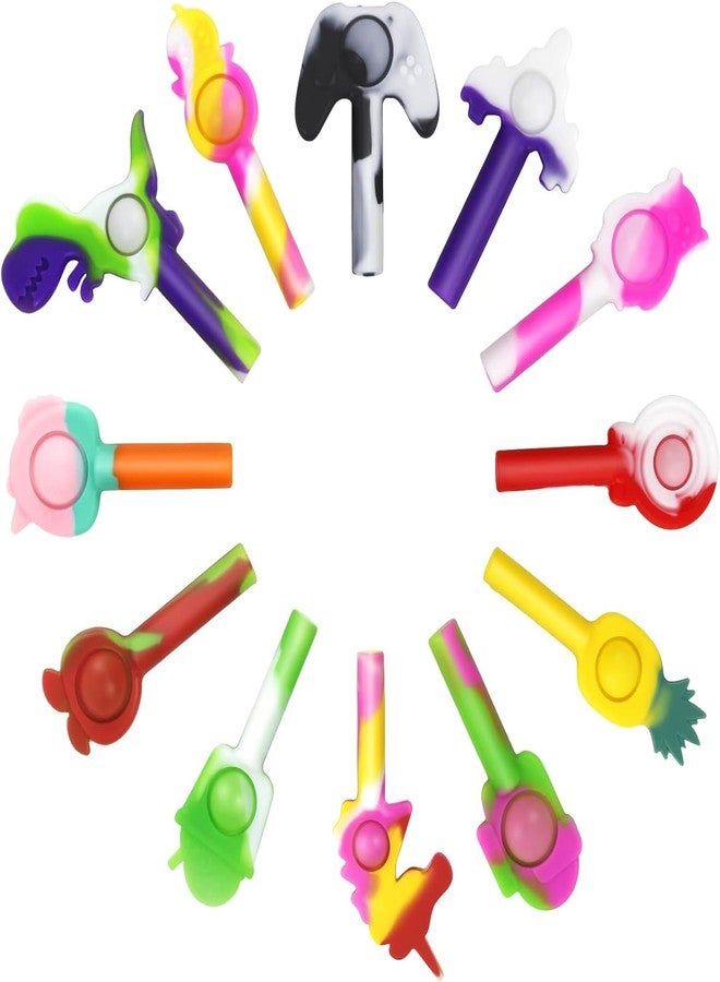 LOFIR Fun and Colorful Fidget Pencil Toppers - Stress Relief Sensory Pack with Push Bubble Fidget Toys - Perfect for Boys and Girls with Autism and Anxiety (12PCS) - Image 1