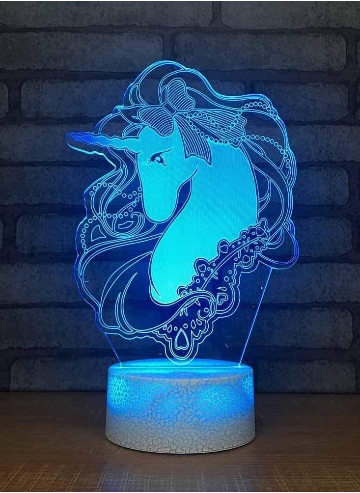 althiqahkey Fashion and Beauty LED Home Decor Atmosphere Creative 7/16 Colors Change Unicorn Modelling Sleep Table Lamp Kids Lighting  - Image 4
