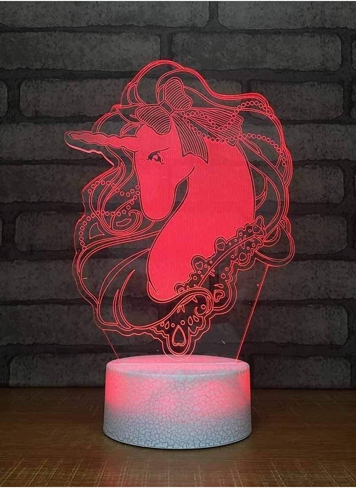 althiqahkey Fashion and Beauty LED Home Decor Atmosphere Creative 7/16 Colors Change Unicorn Modelling Sleep Table Lamp Kids Lighting  - Image 5