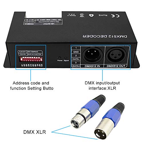 Amki High Power Dmx Led Controller Led DMX 512 Decoder Dimmer Driver DC12V-24V for led rgb strip or lights (3 Channel) - Image 2