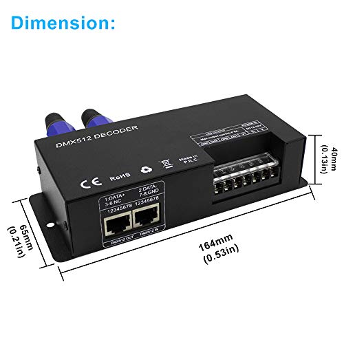 Amki High Power Dmx Led Controller Led DMX 512 Decoder Dimmer Driver DC12V-24V for led rgb strip or lights (3 Channel) - Image 4