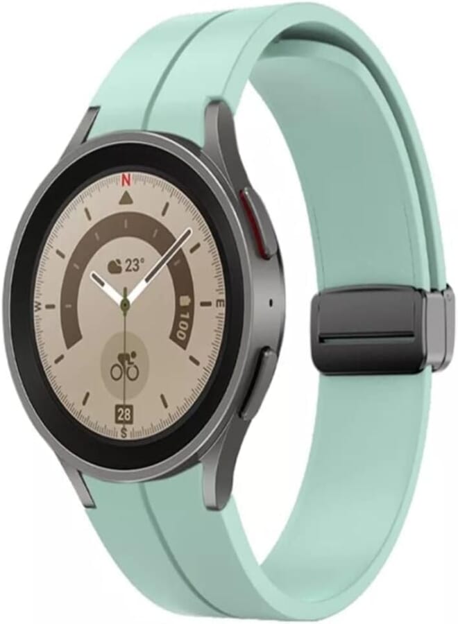 Next Next Store Silicone Band Compatible with Samsung Galaxy Watch 5 Pro 45mm | Galaxy Watch 5 44mm | Galaxy Watch 4 Special Band, No Gap Design, Unisex – Adult (Light Green)
