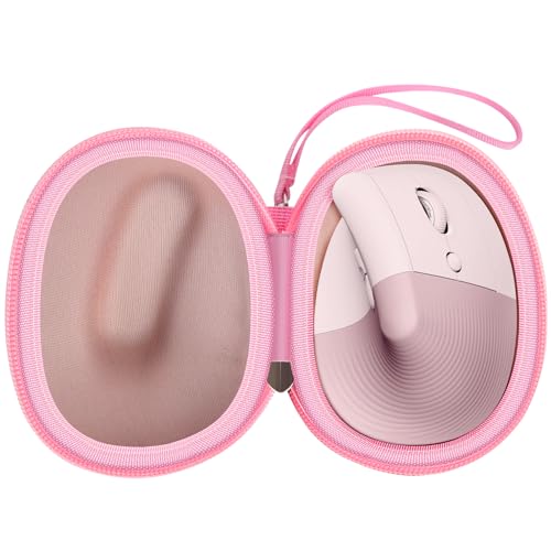 ANKHOH Case for Logitech Lift Vertical Ergonomic Mouse, Travel Carrying Holder Storage Box for Logi Wireless Bluetooth Cordless Upright Mouse - Bag Only (Pink) - Image 1