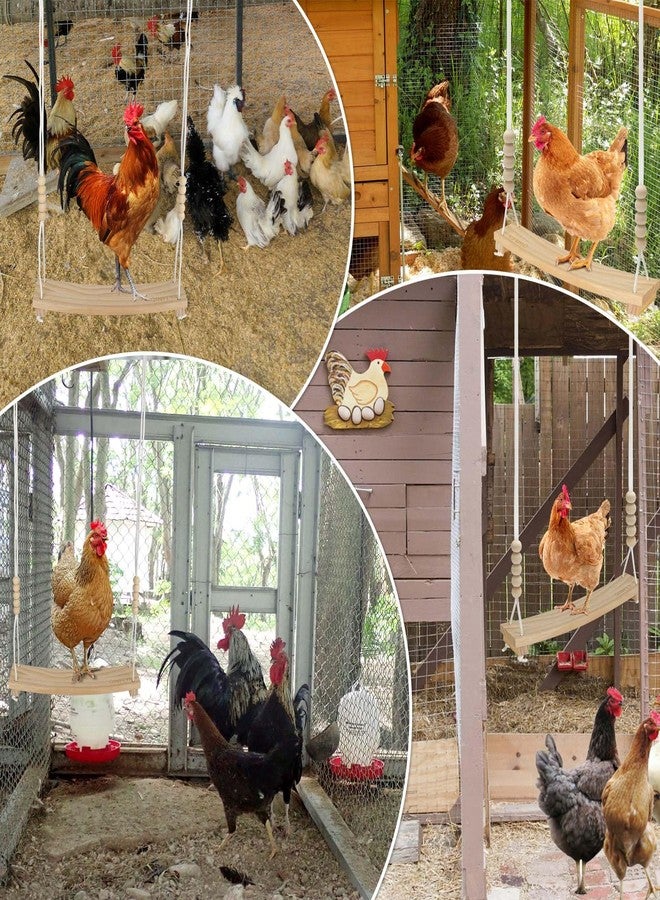 Qinfly Arc-Shaped Chicken Swing Perch Enrichment Toys Handmade,Chicken Accessories for Chicken Coop Decor,Run,Playground Must Haves,Essentials Supplies for Real Chickens,Hens - Image 5