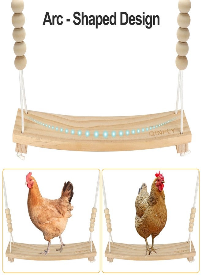 Qinfly Arc-Shaped Chicken Swing Perch Enrichment Toys Handmade,Chicken Accessories for Chicken Coop Decor,Run,Playground Must Haves,Essentials Supplies for Real Chickens,Hens - Image 3