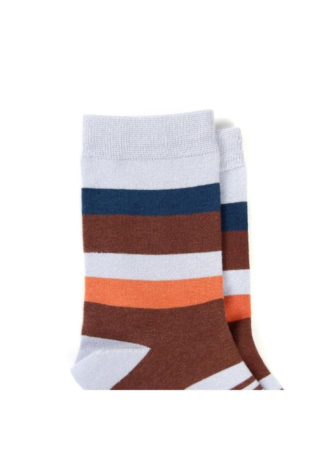 5 Pair-pack Men's Dress Crew Socks Cotton Funny Colorful Stripe Novelty Style Classic Sock for Men Size Eur 38-45 (US6-11) - Image 4