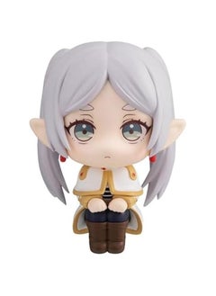 Anime Figure Frieren Look Up Figure, 11cm Mini Frieren Cake Topper Sitting Pose Figure Model Statue Desktop Decoration Handmade Collectible Gifts for Fans