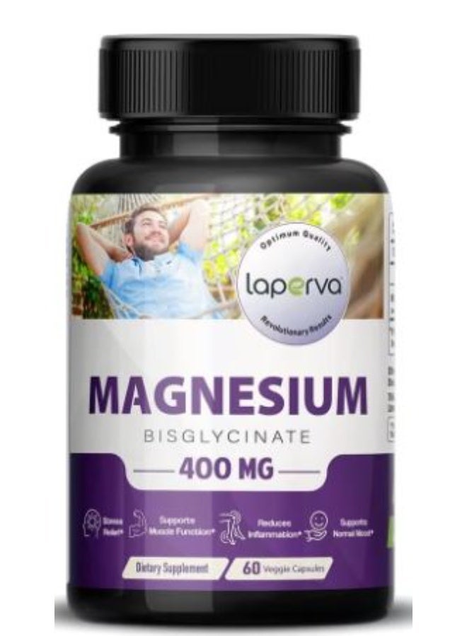 Laperva لا بيرفا ماغنيسيوم بيسغليسينات 400 ملغ - 60 كبسولة نباتية - Image 1