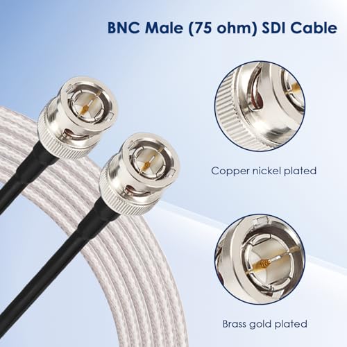 XRDS -RF XRDS - RF SDI Cable 3ft, Thin 3G/6G HD-SDI, 75 Ohm RG179 Extension with Heavy Duty BNC to BNC Male Connector for Surveillance Camera System Cables CCTV/DVR/TV - Image 2