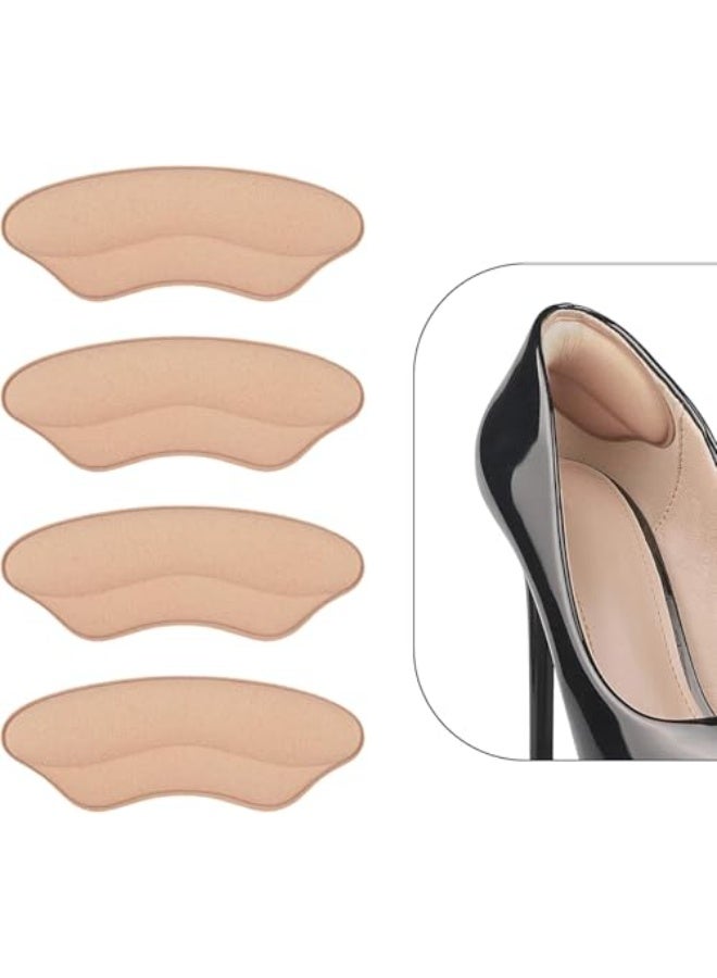 Chabeia Heel Grips Liner Cushions Inserts for Loose Shoes, Heel Pads Snugs for Shoe Too Big Men Women, Filler Improved Shoe Fit and Comfort, Stop Heel Slip and Blister (2 Pairs) (H Pale Apricot) - Image 1