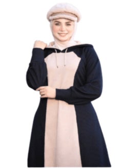 Abaya Kardasa for women with cape - winter ribbed rib material - available in 2 sizes - combines black and beige - pzsku/Z4F7C104A2324ECC910A1Z/45/_/1733133281/f9300cae-37ab-430e-9812-30769304fa4d