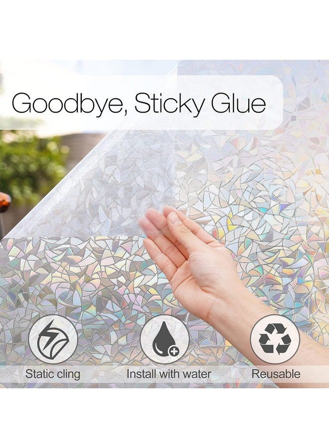 Elton 3D Window Privacy Film, Rainbow Window Clings, 3D Decorative Window Vinyl, Stained Glass Window Decals, Static Cling Window Sticker Non-Adhesive - 24X36 Inch - Image 2