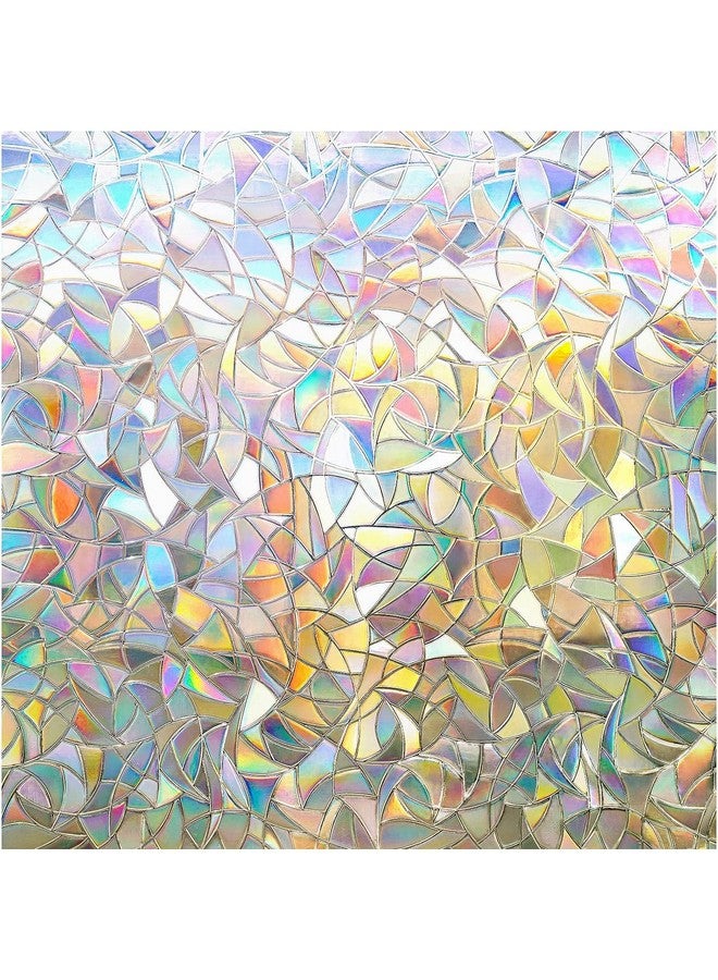 Elton 3D Window Privacy Film, Rainbow Window Clings, 3D Decorative Window Vinyl, Stained Glass Window Decals, Static Cling Window Sticker Non-Adhesive - 24X36 Inch - Image 1