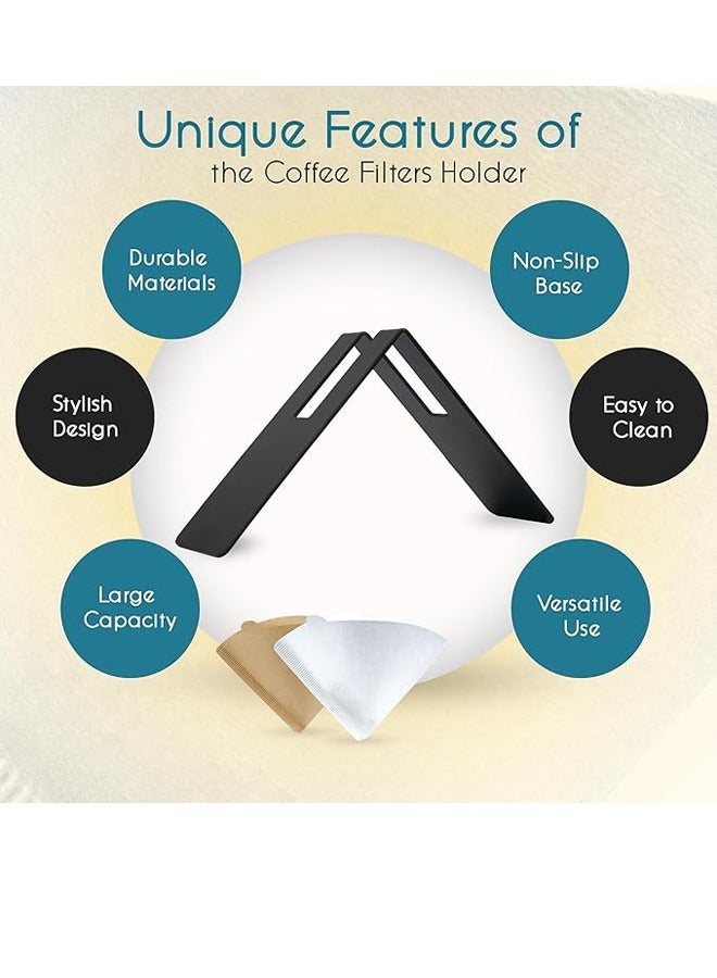Coffee Paper Filter Holder v60 Storage Rack Reusable Metal Home Kitchen