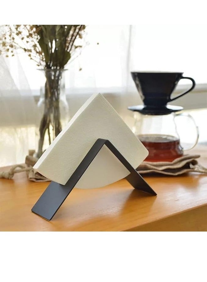 Coffee Paper Filter Holder v60 Storage Rack Reusable Metal Home Kitchen