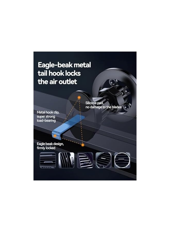 S-TOP Car Mount Magnet & Clip Hook Magnetic Cell Phone Holder for Vent, Universal Cellphone Stand Truck Cradle Accessories for iPhone 16 15 14 13 12 11 Android - Image 1