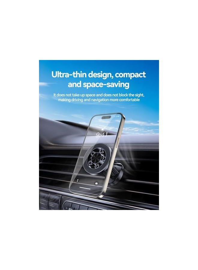 S-TOP Car Mount Magnet & Clip Hook Magnetic Cell Phone Holder for Vent, Universal Cellphone Stand Truck Cradle Accessories for iPhone 16 15 14 13 12 11 Android - Image 2