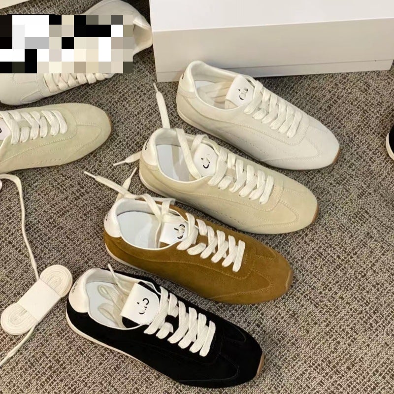 Vintage Flat German Training Shoes for Men and Women, Lace-up Casual Sneakers - Image 1