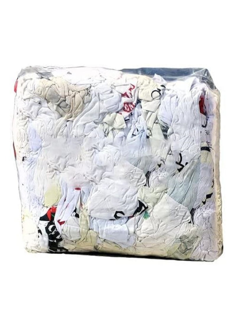 RACO RACO Cotton Waste Rags Premium Knit Cotton Cloth Wiping Rags-5KG (MIX WHITE) - Image 1