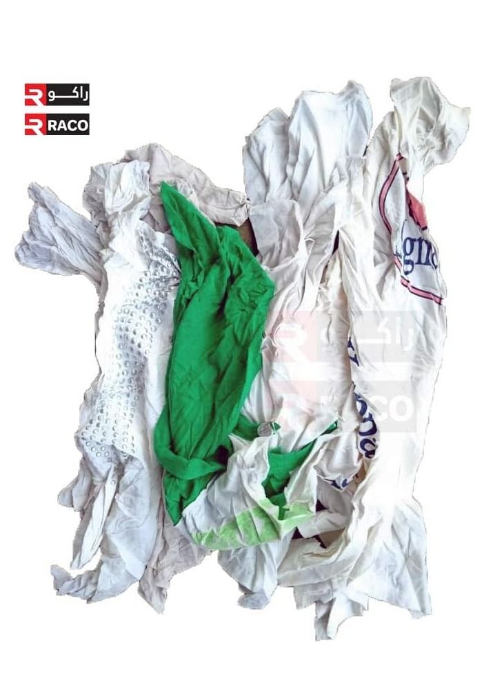 RACO RACO Cotton Waste Rags Premium Knit Cotton Cloth Wiping Rags-5KG (MIX WHITE) - Image 2
