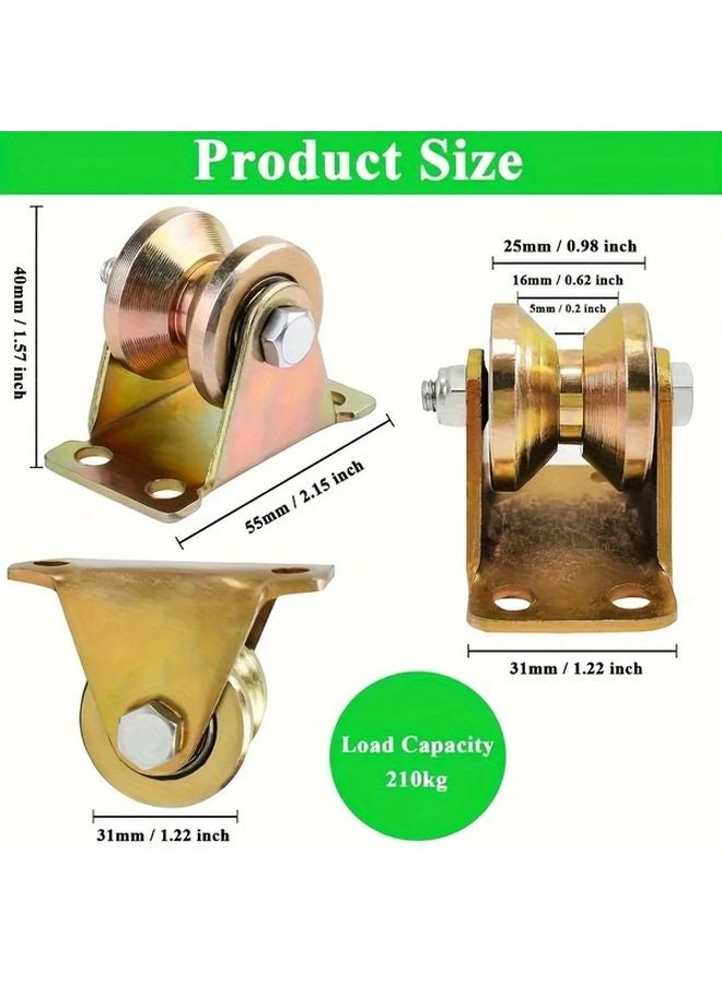 4pcs V Groove Steel Caster Wheels Double Roller Bearing Pulley For Sliding Doors - Image 5