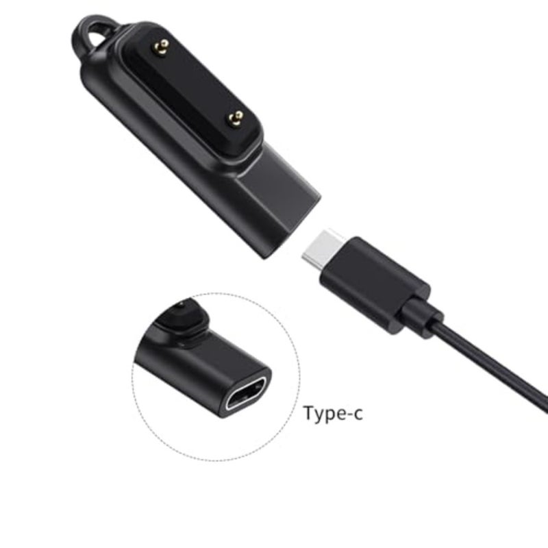 متوافق مع Huawei Band 10/9/8/7/6/Fit 3/Fit 2 Type C ذكر إلى أنثى محول شاحن قابس شحن سريع ملحقات الساعة الذكية أسود/2 قطعة - Image 4