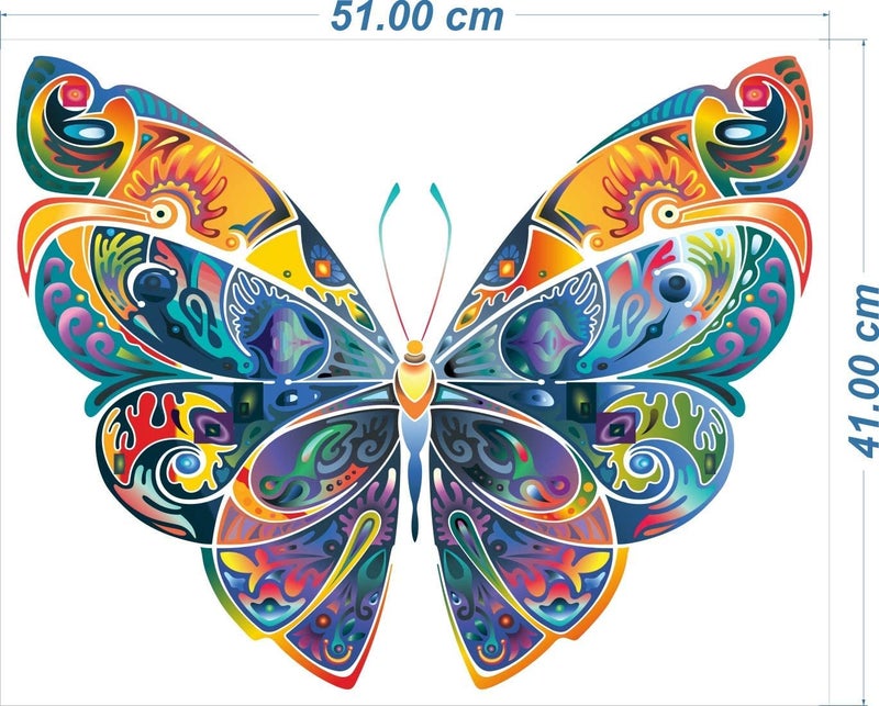 Akki Wold Colorful Butterfly Wall Sticker for Living Room/Bedroom/Office Size - 41 cm X 51 cm - Image 2