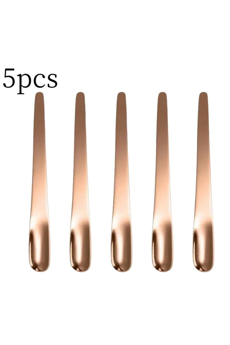 مجموعة من 5 ملاعق شاي مسطحة من الفولاذ المقاوم للصدأ، ملعقة إسبريسو، ملعقة صغيرة للحلويات، ملعقة خلط