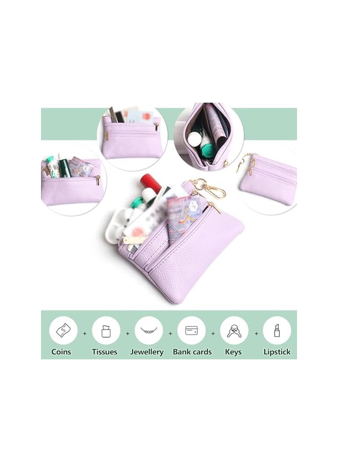 Green Tiger Clip and Go Strap for Phone with Wallet Crossbody, Phone Strap with Zippered Wallet, Adjustable Anti Theft Cellphone Lanyard for Women, Cellphone Chain Accessories (Purple Butterfly) - Image 3