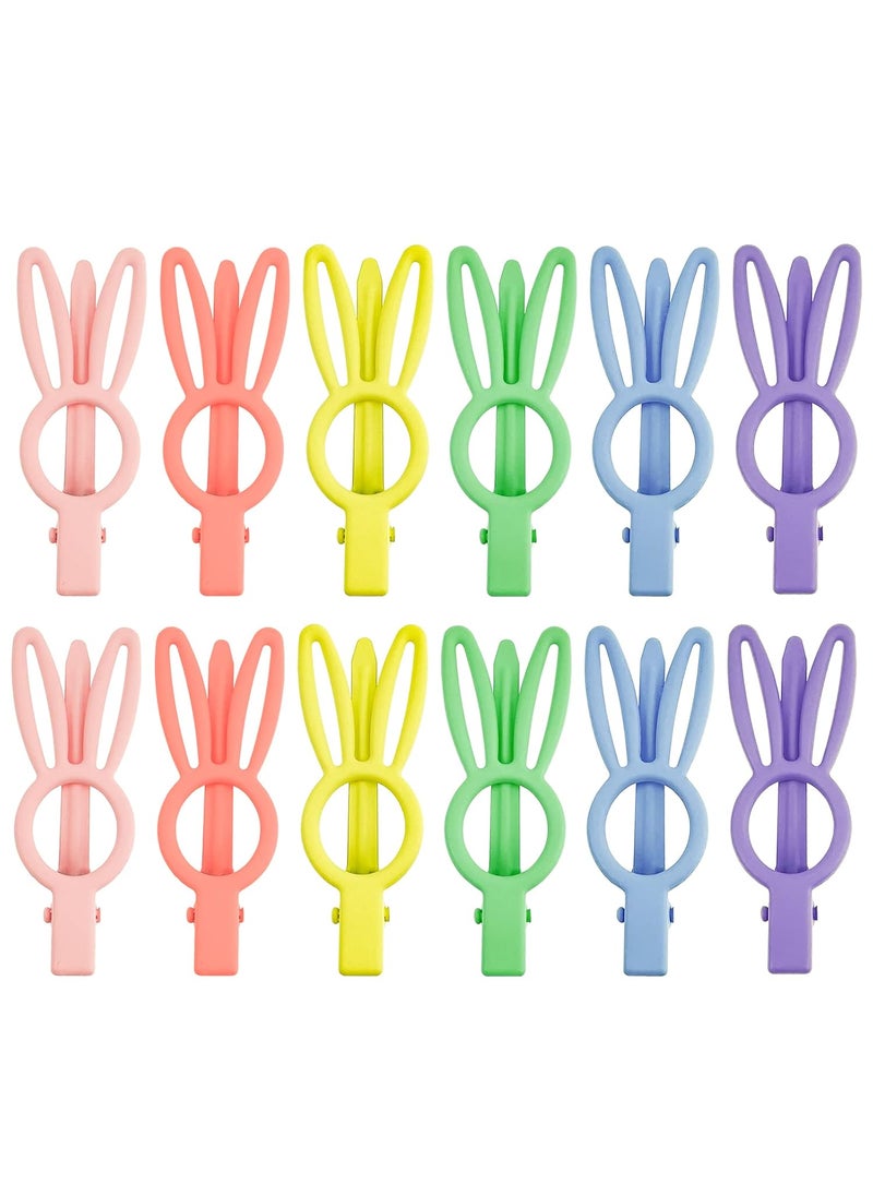 DonLeeving 12 PCS Matte Hair Clip Cute Rabbit Hairpins Non Slip Hair Barrettes Alligator Hair Clips Colorful Clips for Thick Hair Accessories for Birthday Christmas Valentines Day Gifts 