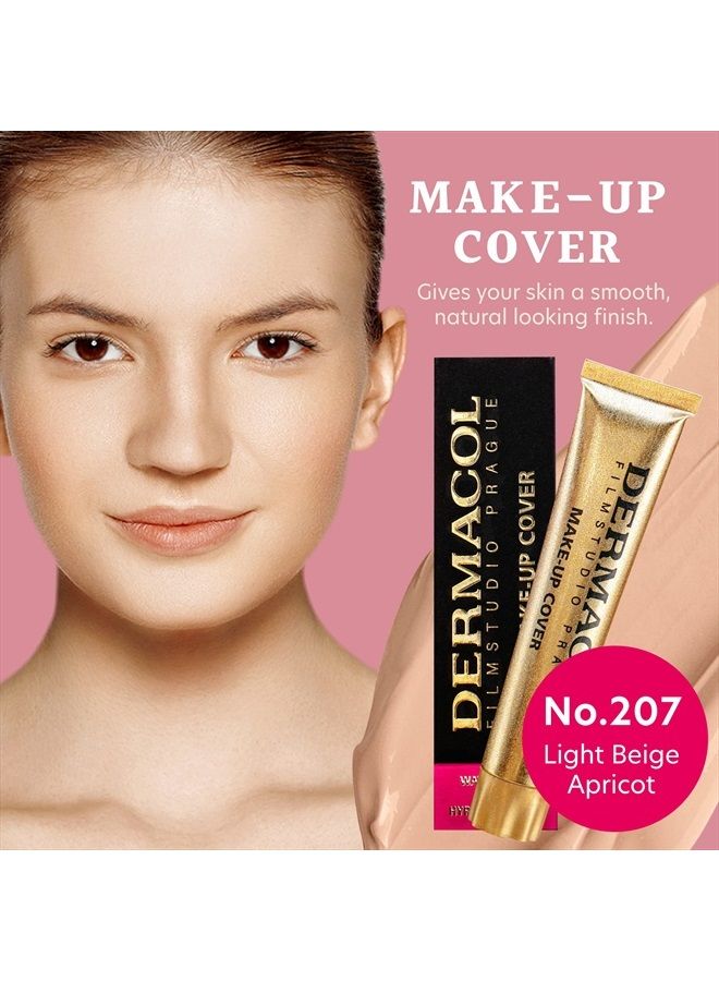 Dermacol Full Coverage Foundation, Liquid Makeup Matte Foundation with SPF 30, Waterproof Foundation for Oily Skin, Acne, & Under Eye Bags, Long-Lasting Makeup Products, 30g, Shade 207 - Image 2
