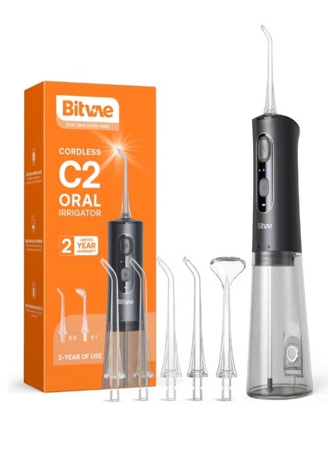 Bitvae BV C2 Dental Water Flosser for Teeth Cordless Oral Irrigator with 3 Cleaning Modes 6 Jet Tips and 260ML Water Tank USB Rechargeable IPX7 Waterproof Dental Flosser for Braces and Gum Care - Image 3