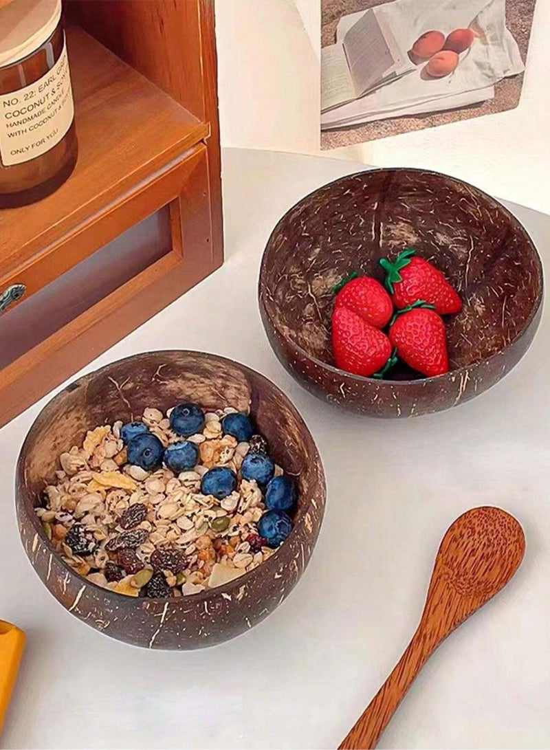 1pc Coconut Bowl Eco-Friendly Wooden Serveware – Natural Plant-Themed Handcrafted Wood Bowl for Salads, Desserts – Ideal for Sustainable Home Dining (Material: Wood; Theme: Plants; Use Without Electricity) - Image 5