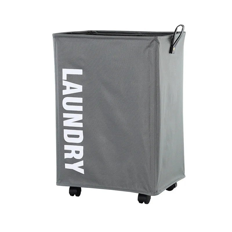 Y&D Large Capacity Foldable Laundry Basket with Wheels - Oxford Fabric Wheeled Dirty Clothes Hamper for Easy Transport - Image 1
