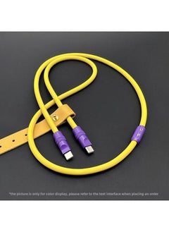 Generic Mobile Phone Color Matching Fast Charging Silicone Tablet IPhone Data Line Apple 16Pro Computer PD For IPad-Color:Van Gogh Yellow + Purple Shell + Slider-Line Length:1.5m (usb To Apple 8-14 Front/12w)  - Image 1