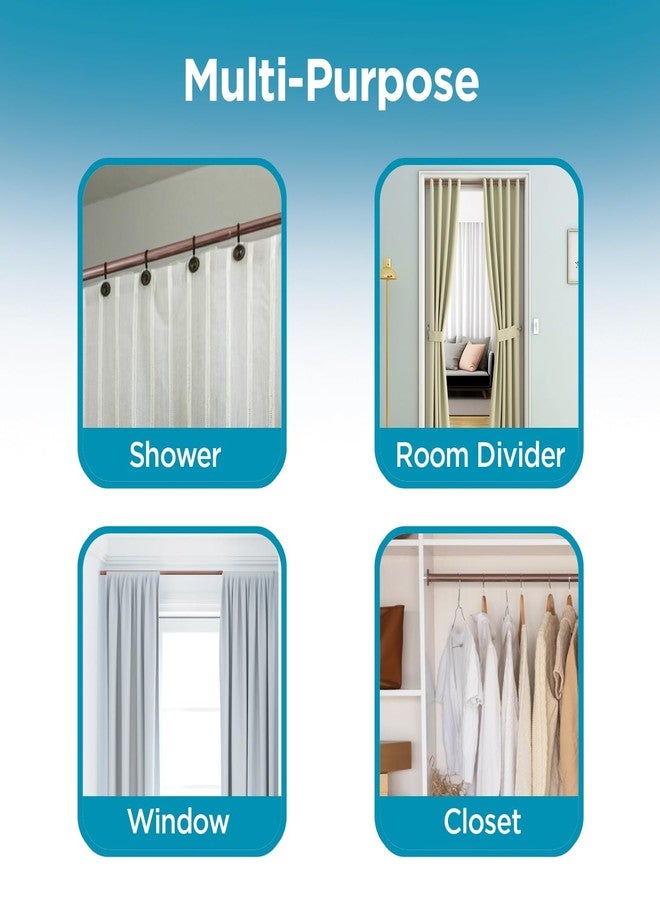 BLACK+DECKER Tension Shower Curtain Rod 42-72 Inch - Drill-Free Adjustable Curtain Rod, Rust-Resistant Stainless Steel Tension Curtain Rod for Shower, Bathroom, Window, Closet - 35 lb Capacity - Image 4