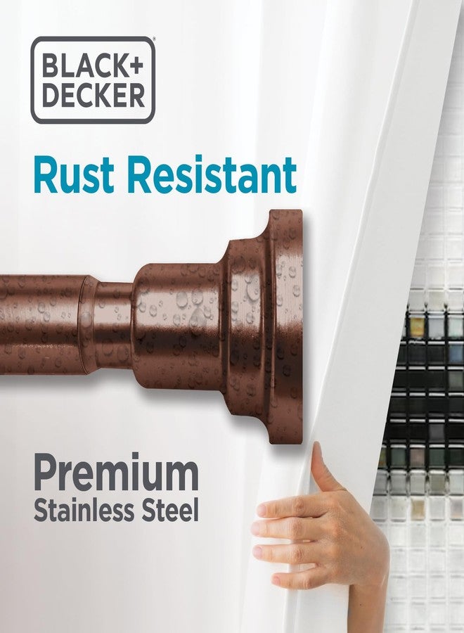 BLACK+DECKER Tension Shower Curtain Rod 42-72 Inch - Drill-Free Adjustable Curtain Rod, Rust-Resistant Stainless Steel Tension Curtain Rod for Shower, Bathroom, Window, Closet - 35 lb Capacity - Image 5