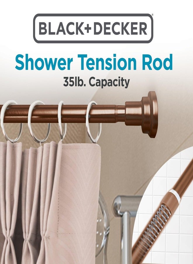 BLACK+DECKER Tension Shower Curtain Rod 42-72 Inch - Drill-Free Adjustable Curtain Rod, Rust-Resistant Stainless Steel Tension Curtain Rod for Shower, Bathroom, Window, Closet - 35 lb Capacity - Image 2