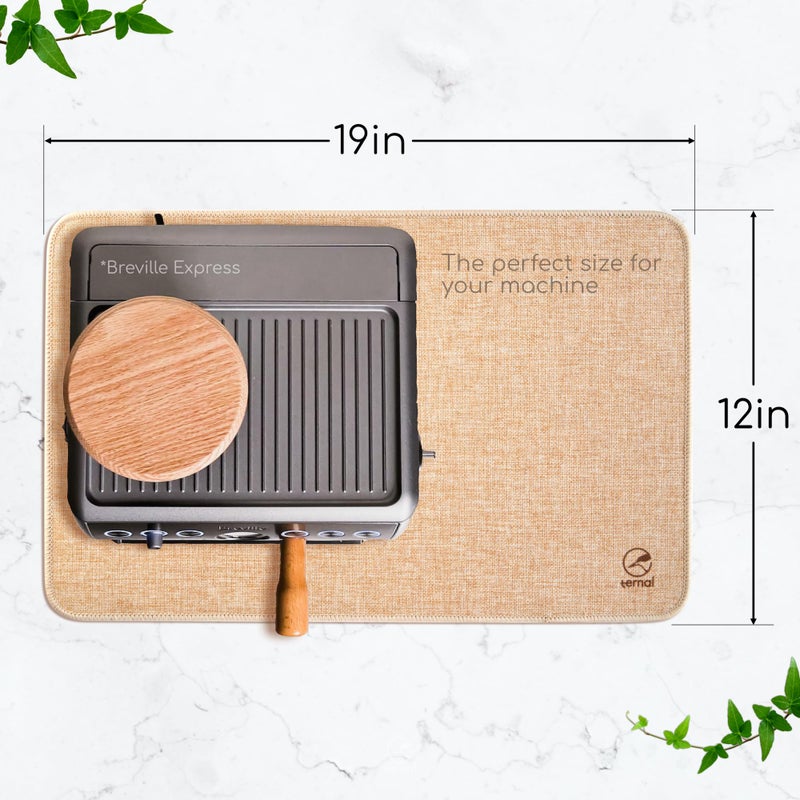 Ternal Harvest Burlap Dish Drying Mat 12Ã—19 in â€“ Absorbent & Waterproof Coffee Bar & Kitchen Counter Protector, Rustic Jute Canvas Fall DÃ©cor, Autumn Thanksgiving Kitchen Mat with Non-Slip Backing - Image 2